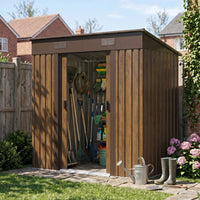 6x4FT Metal Garden Storage Shed with Lockable Sliding Doors