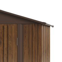4x6FT Lockable Metal Garden Storage Shed with Lockable Door