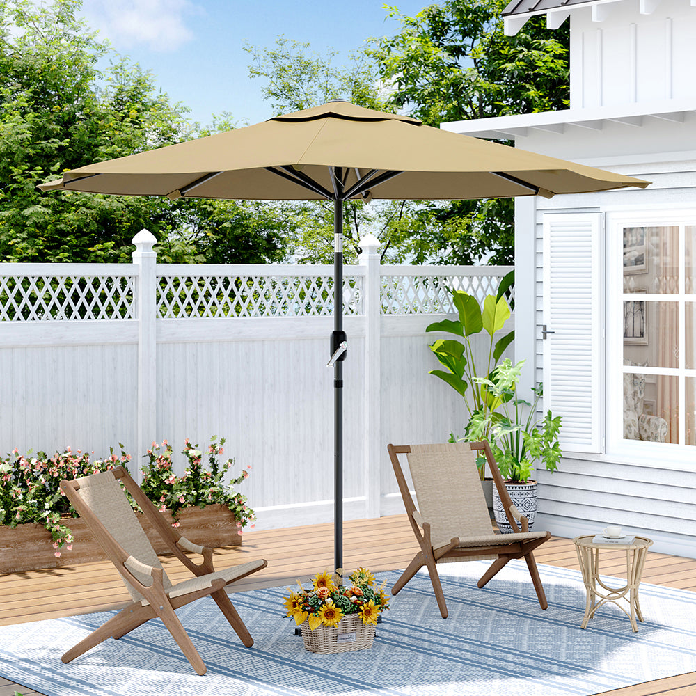3M Garden Sunshade Tilt Parasol Umbrella with Crank