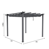 3x4m Aluminum Patio Pergola Dimensions – Full Measurements Diagram
