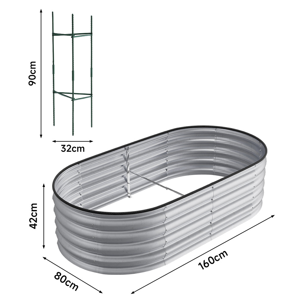 Dimensions of galvanized silver garden raised bed – full size specifications for outdoor planting