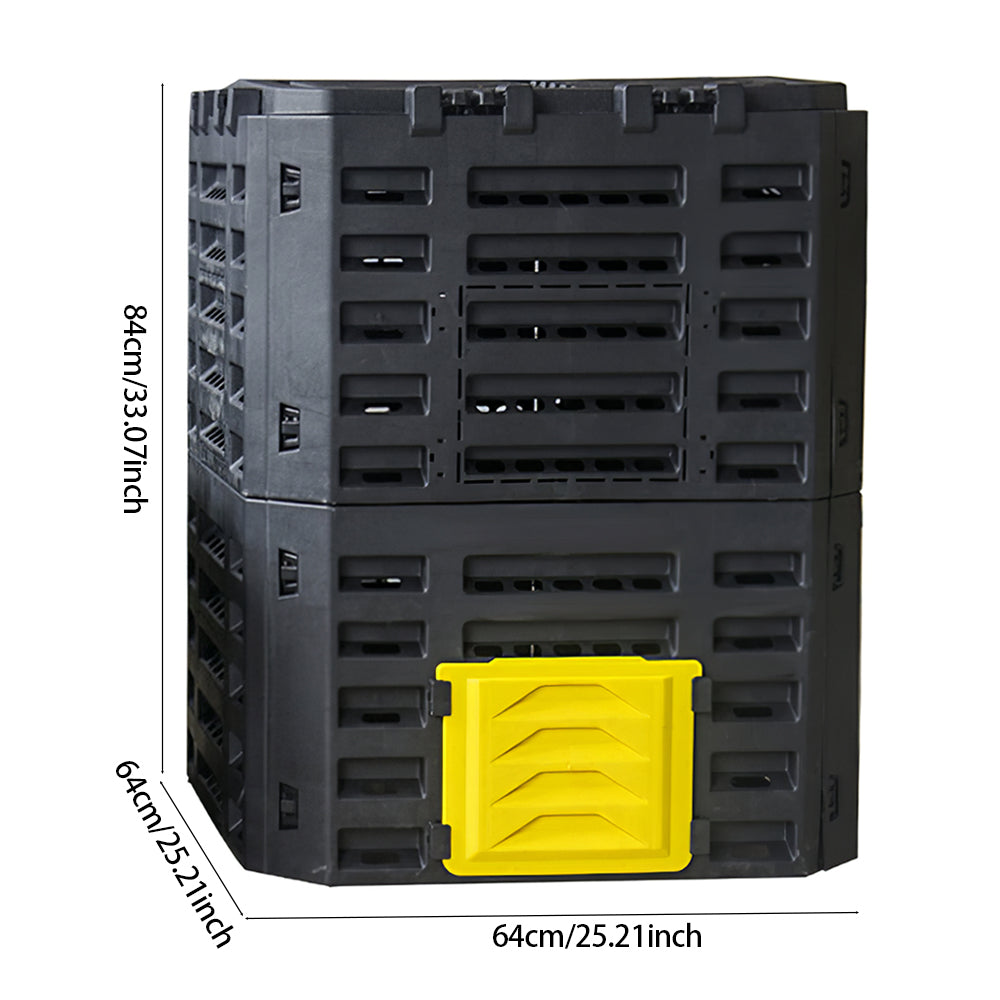 Measurements of 340L garden compost box – large capacity outdoor waste recycling bin