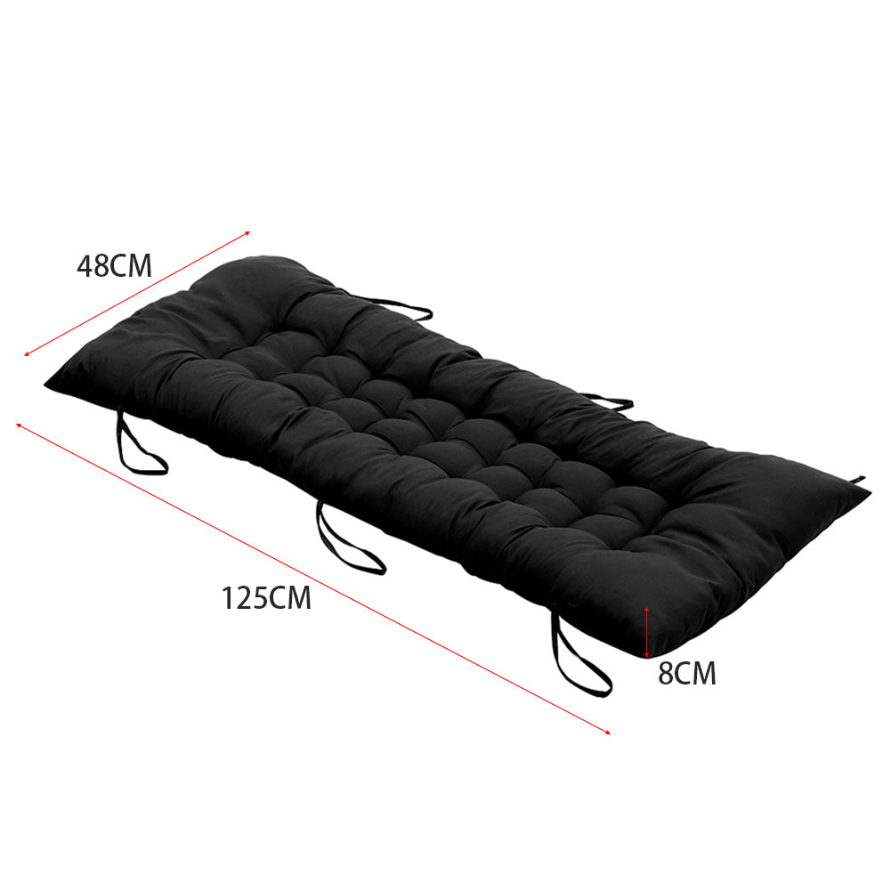 Dimensions of Comfy Lounge Cushion Extra Thick Padding in Black - Ideal for patio furniture, garden chairs, and lounge seating