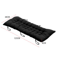 Dimensions of Comfy Lounge Cushion Extra Thick Padding in Black - Ideal for patio furniture, garden chairs, and lounge seating
