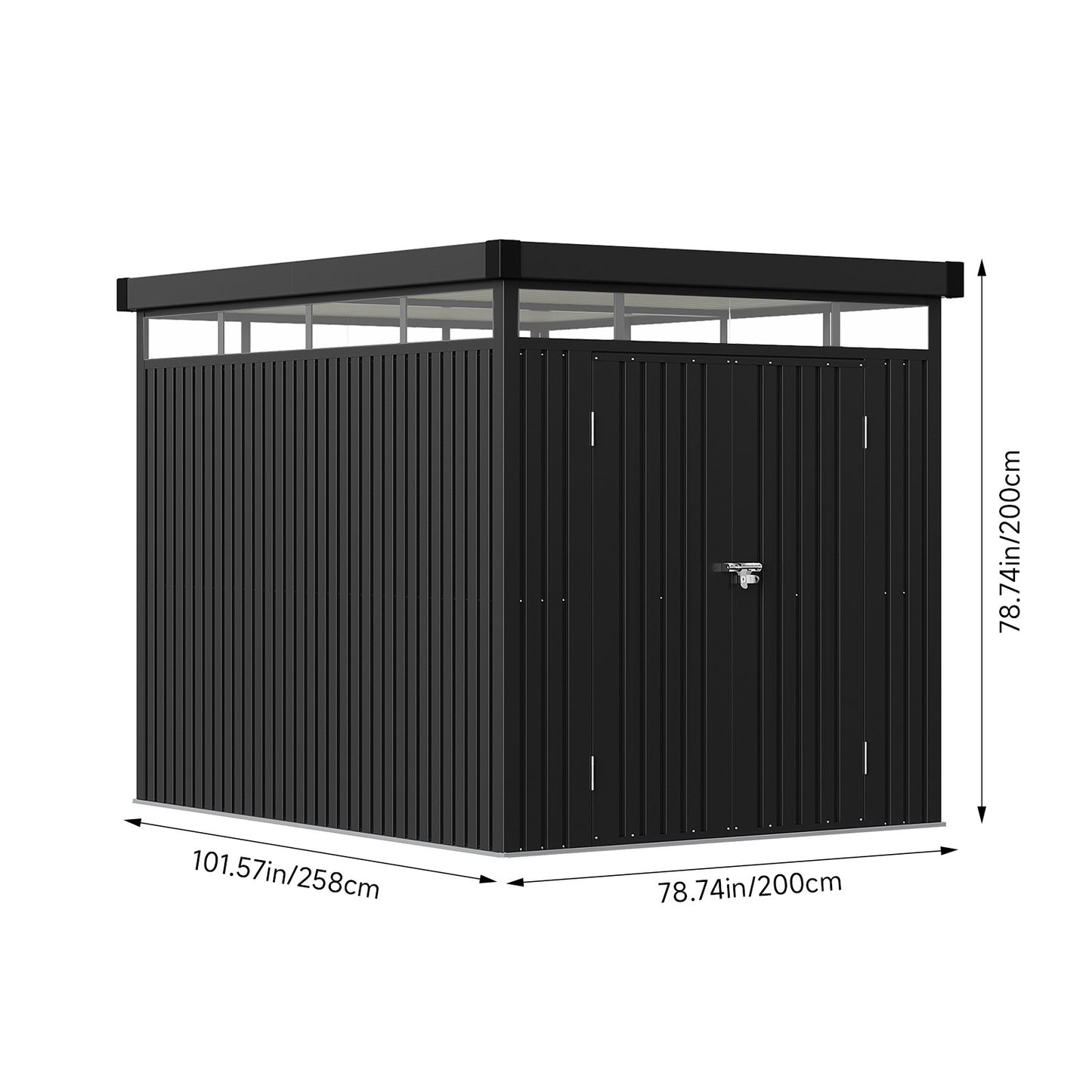 Weatherproof Metal Garden Storage Shed with Lockable Door and Window