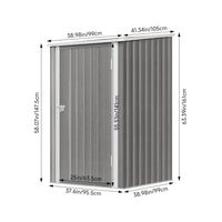 3x3ft Zinc Steel Garden Storage Shed with Pent Roof & Lockable Door