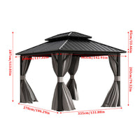 12x10ft Patio Gazebo with Detailed Dimensions and Specifications