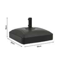 Black Fillable Patio Parasol Umbrella Stand with Wheels