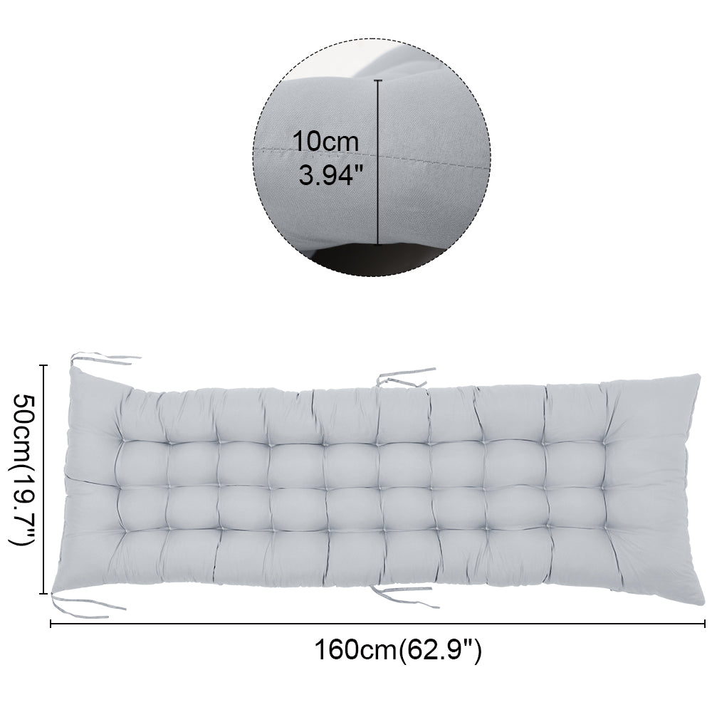 Dimensions of Outdoor Seat Cushion Thick Tufted Pad in Grey - Perfect for standard garden patio chairs