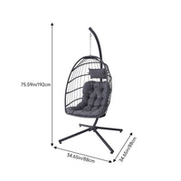 1-Seater Egg-shaped Garden Swing Chair with Cushions and Headrest