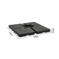 Black Fillable Cantilever Parasol Umbrella Stand Set