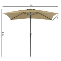 Khaki Garden Tilt Market Rectangular Parasol Umbrella