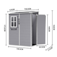 5x4ft plastic garden shed dimensions – full measurement guide for grey outdoor storage unit