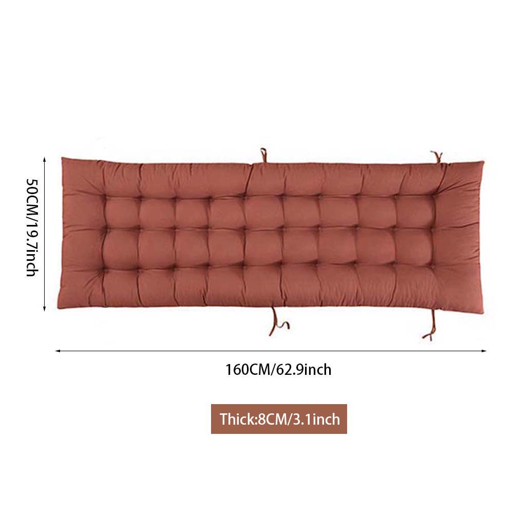 Dimensions of Outdoor Seat Cushion Thick Tufted Pad in Coffee - Ideal for standard garden patio chairs