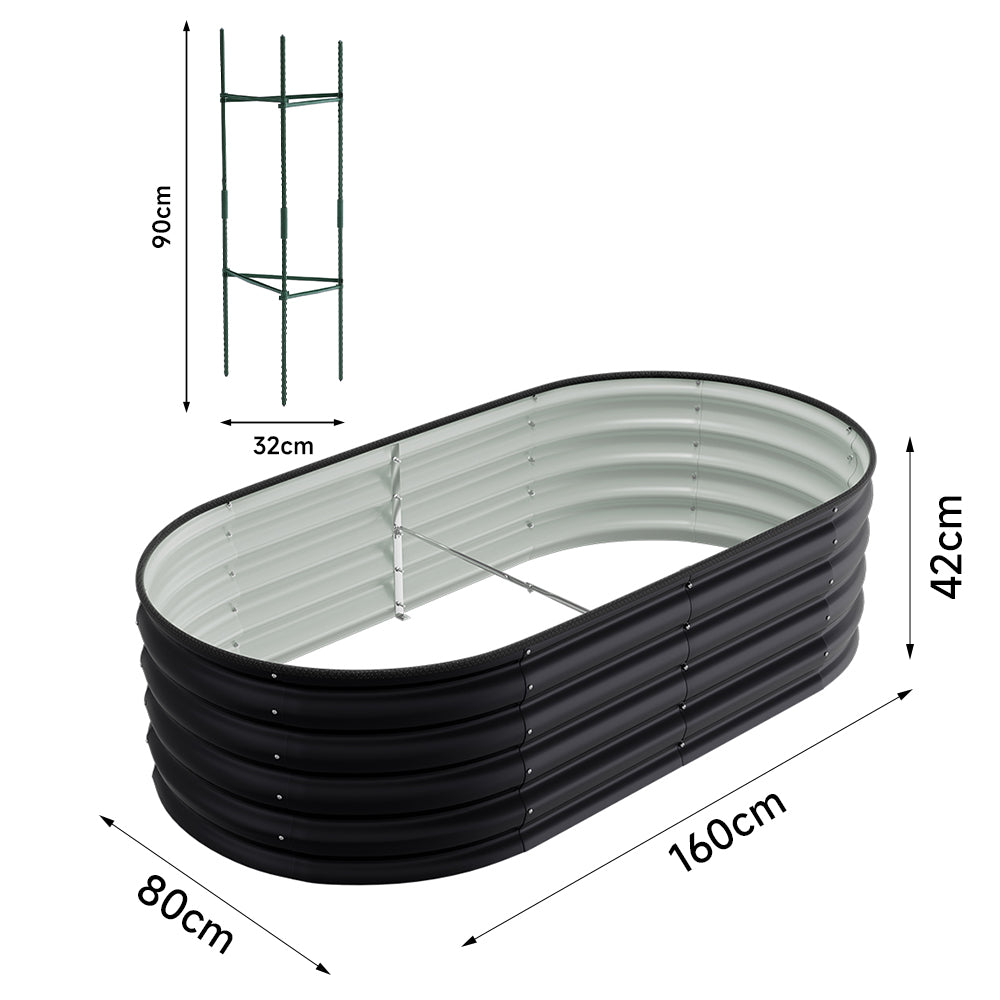 Dimensions of anthracite galvanized steel garden raised bed – full size guide for outdoor use