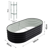 Dimensions of anthracite galvanized steel garden raised bed – full size guide for outdoor use