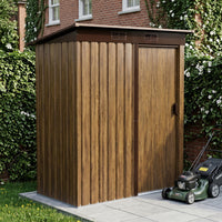 5x3ft Wood Grain Metal Garden Shed With Lockable Door