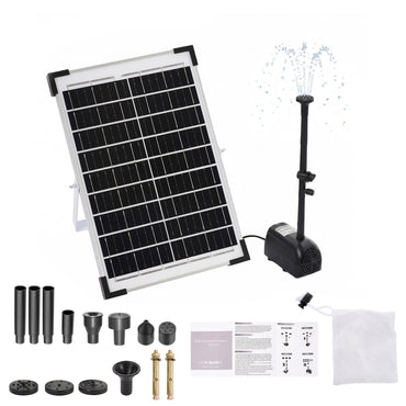 Solar-Powered Fountain Pump LED Water Feature Garden Decor Spray 500Lh