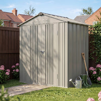 4x6FT Lockable Metal Garden Storage Shed with Lockable Door