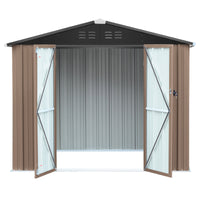 classic 7x4ft metal tool and bike storage shed – white background product image