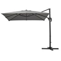 2.5M Grey Garden Cantilever Parasol Umbrella with Base