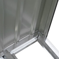 Interior Corner Detail of 8x3ft Anthracite Steel Shed – Sturdy Panel and Reinforced Structure
