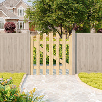 Arched Top Spruce Wood Garden Gate with T Hinges & Door Bolt
