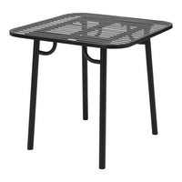 80x80cm Black Metal Patio Table – Square Wrought Iron Garden Table on White Background