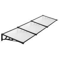 270cm Black Aluminum Frame Door Canopy with Transparent Cover - Product Photo