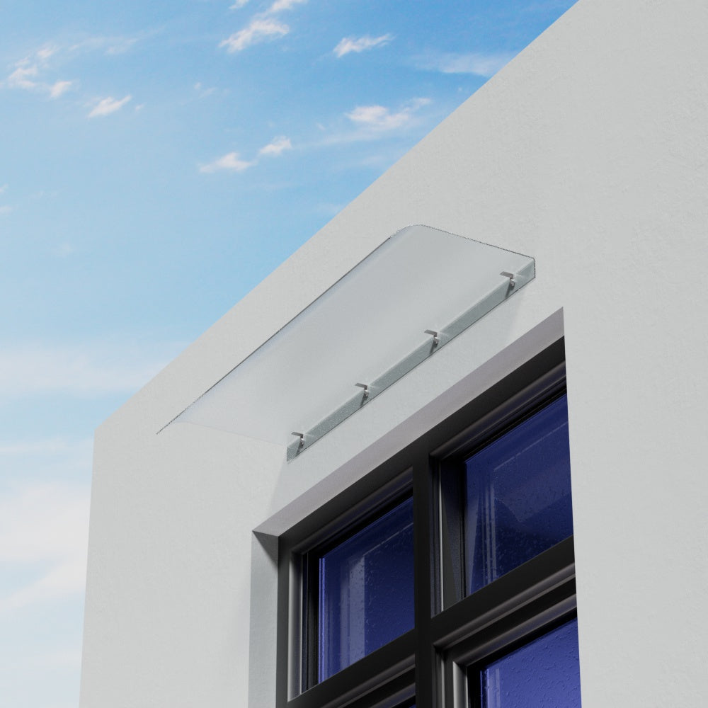 100cm Arc Frosted Window Doorway Awning Canopy – UV and Rain Protection for Outdoor Spaces