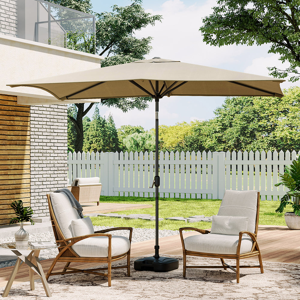 Khaki Garden Tilt Market Rectangular Parasol Umbrella
