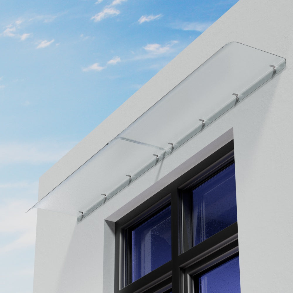200cm Arc Frosted Window Doorway Awning Canopy – Large Outdoor Shelter for Rain and Sun Protection