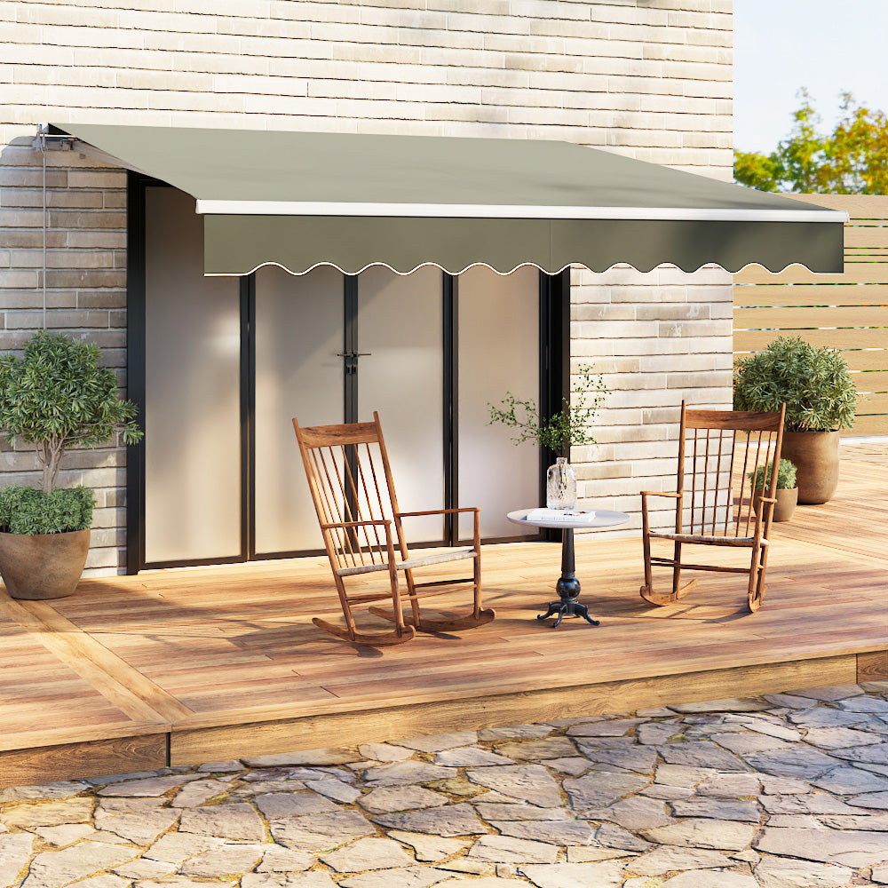 350cm Manual Retractable Canopy Awning for Outdoor Use – Window or Door Shade