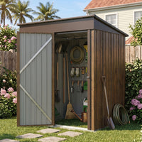 5x3FT Metal Pent Roof Garden Storage Shed with Lockable Door