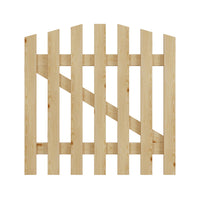 Arched Top Spruce Wood Garden Gate with T Hinges & Door Bolt