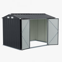 10x7FT Metal Garden Storage Shed with Lockable Double Doors