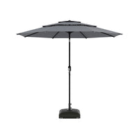 2.93M Garden 3 Tier Parasol Umbrella with Base