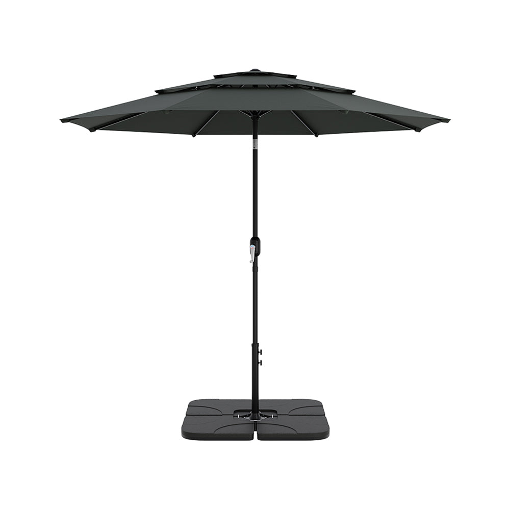 2.93M Garden 3 Tier Parasol Umbrella with Base