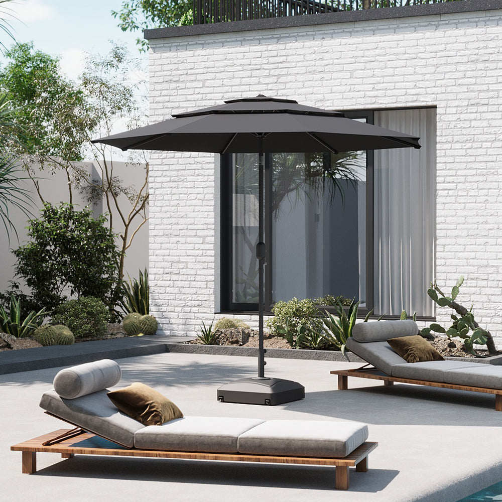 2.93M Garden 3 Tier Parasol Umbrella with Base