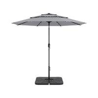 Grey Garden 3 Tier Parasol Umbrella with Base