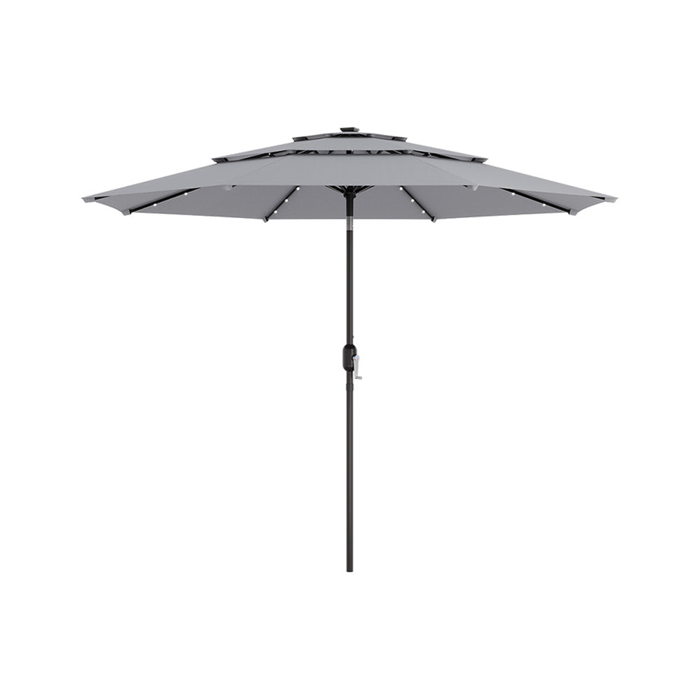 Grey Garden 3 Tier Parasol Umbrella with Base