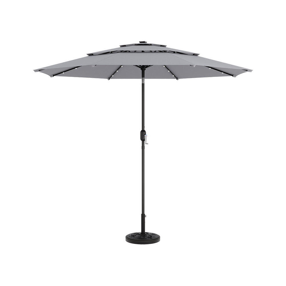Grey Garden 3 Tier Parasol Umbrella with Base