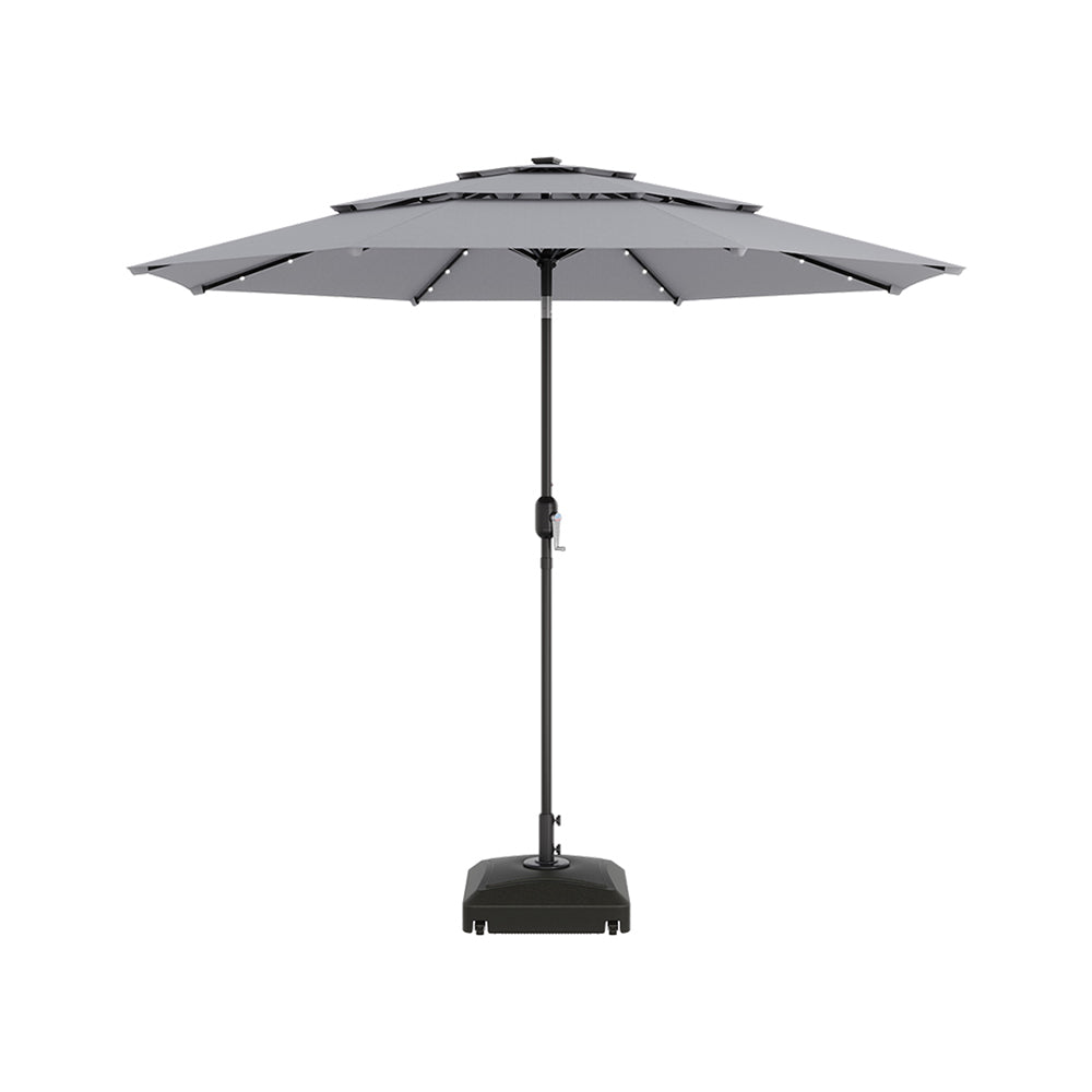 Grey Garden 3 Tier Parasol Umbrella with Base