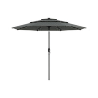 Grey Garden 3 Tier Parasol Umbrella with Base