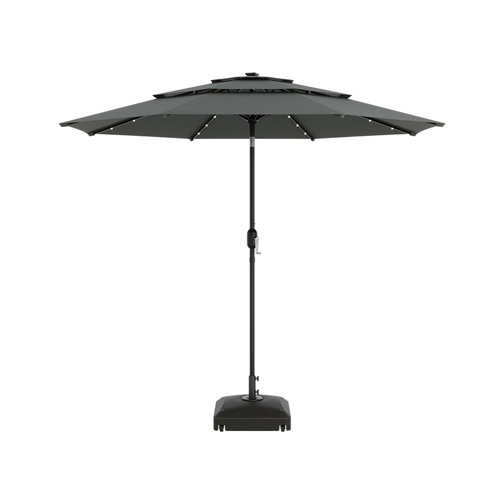 Grey Garden 3 Tier Parasol Umbrella with Base
