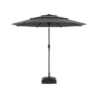 Grey Garden 3 Tier Parasol Umbrella with Base
