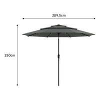 Grey Garden 3 Tier Parasol Umbrella with Base