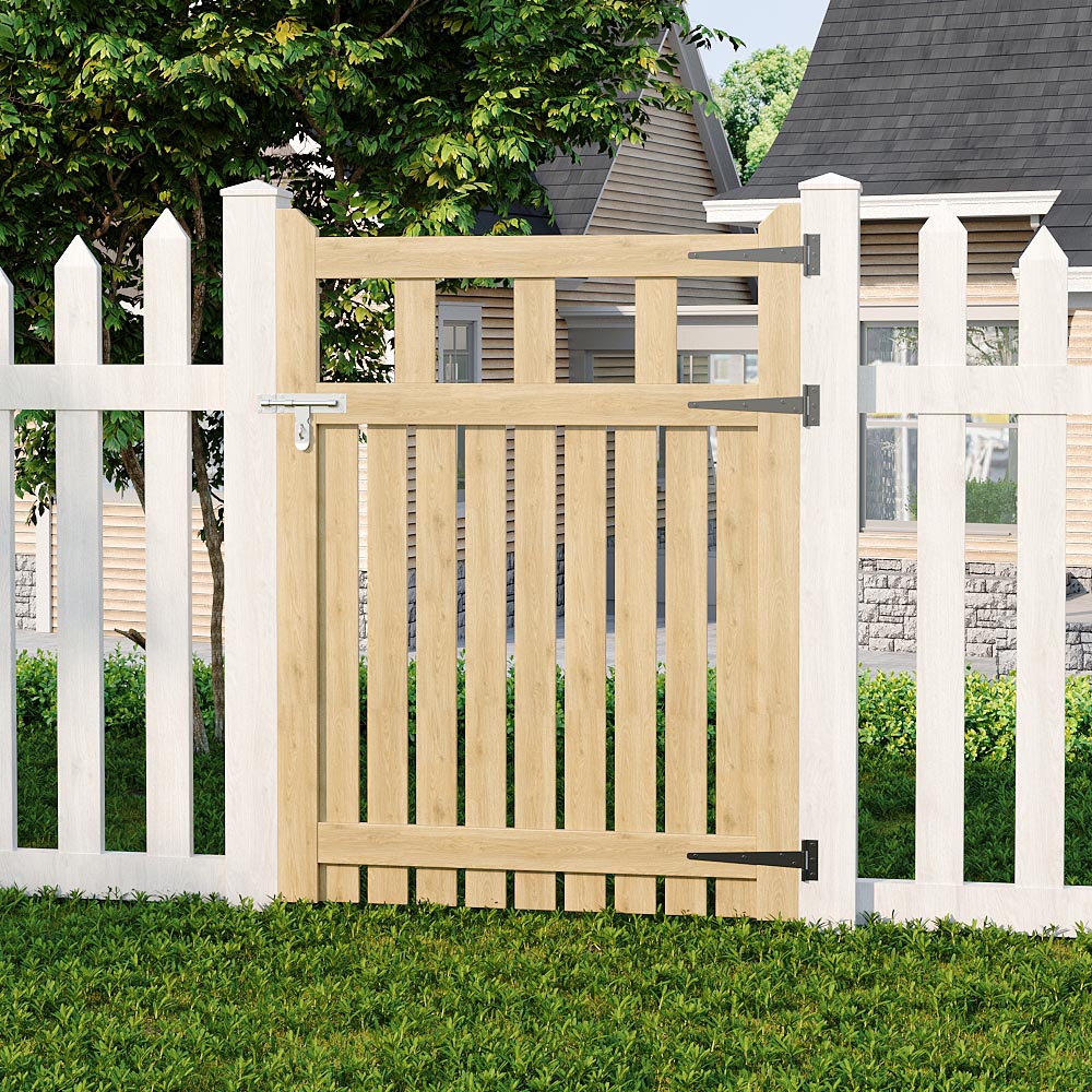 Spruce Wood Garden Gate Natural Wooden Gate with T Hinges & Bolt