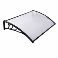 120cm Black Window Awning with Canopy and Brackets – Durable Outdoor Shelter for Window/Door