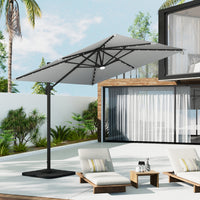 3M Garden Square Cantilever Parasol Umbrella with LED Lights